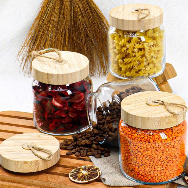 برطمان بغطاء خشبي