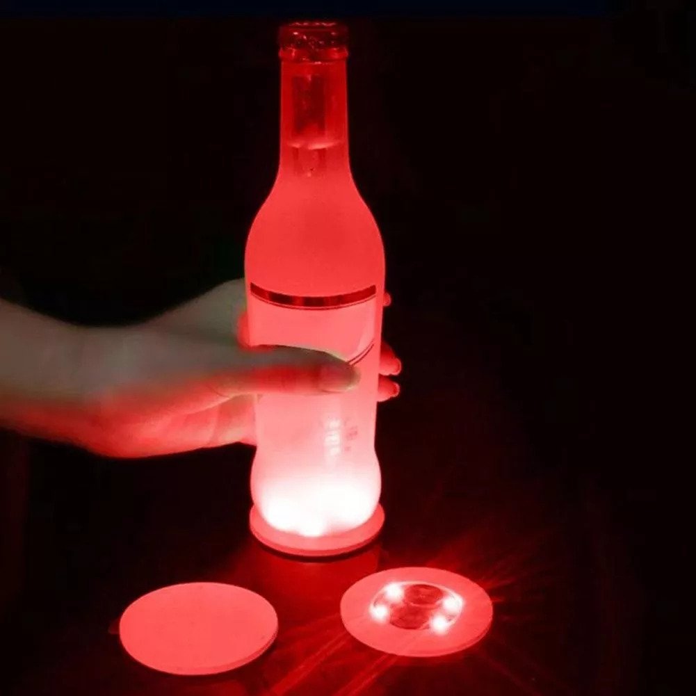 Cups Glowing Lighting Coaster with Double Face Sticker Water Resistance