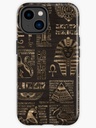 IPhone 13 Pro Max Plastic Protective Transparent  cover Egyptian hieroglyphs and deities design