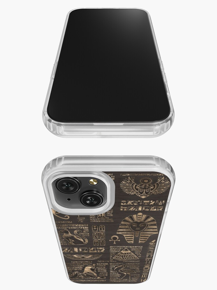 IPhone 13 Pro Max Plastic Protective Transparent  cover Egyptian hieroglyphs and deities design