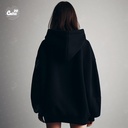 Nothingهودي اوفر سايز قطن بكابيشو باللون الاسود للرجال والنساء