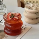 كوباية بومبيه زجاج شفاف للمشروبات الساخنة والباردة  لشرب وتقديم العصائر والنسكافيه والايس كوفي