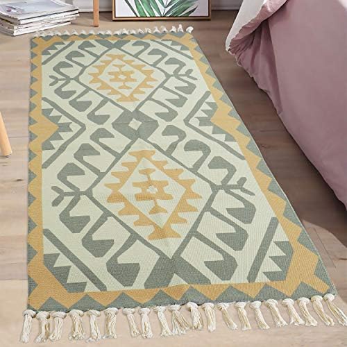 سجادة كليم هاند ميد 60 * 90 سم  بتصميم هندسي لتجديد ديكور المنزل
