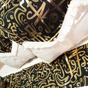 طقم رانر كتان مع اتنين اكياس مخدة بتصميم عربي رمضاني لديكور رمضان