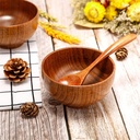 بولة خشب غويطة مقاس 18 سم من الخشب الطبيعى الصحي للسلطات والخضروات الأرز