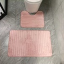 طقم دواسات قطعتين لارضيات الحمام من القطيفة باللون البينك
