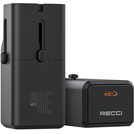 W 30 _ بحجم صغير ومساحة تخزين قابلة للطي Recci RCG-P07 شاحن