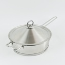 طاسة استانلس استيل بغطاء ومقبض يد لسهولة الحمل - مقاس 24سم- 2.80 لتر