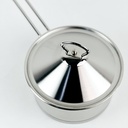 كسرولة استانلس استيل بغطاء ويد لسهولة الحمل  - مقاس 18سم