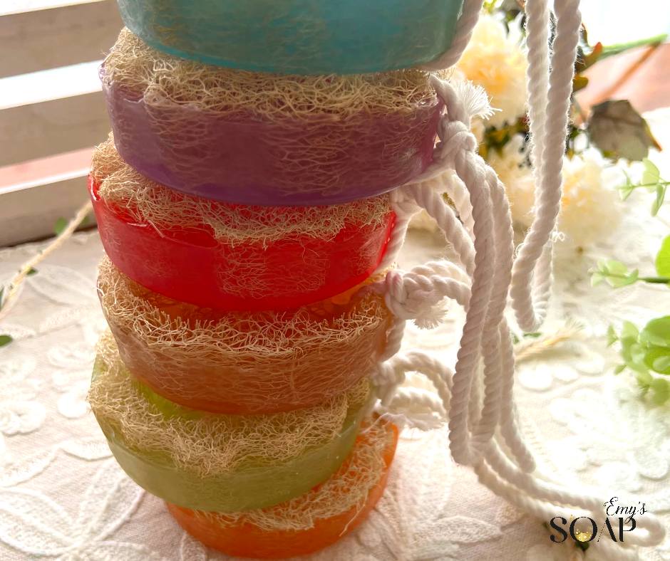 صابونة الليفة العطرية برائحة المانجو و البابايا - 240 جرام