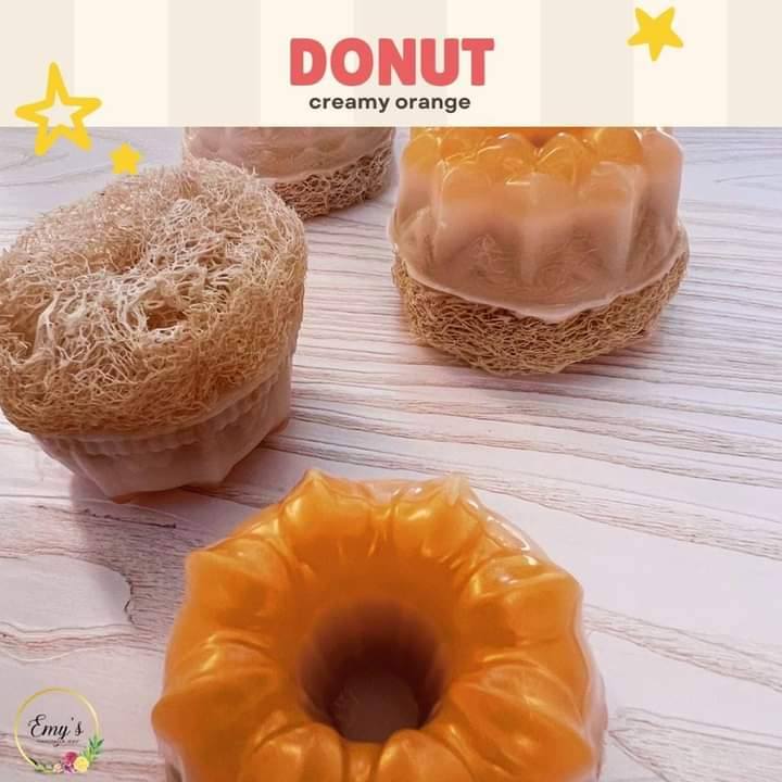 صابونة الدونات بالليفة لتقشير الجسم - 110 جرام