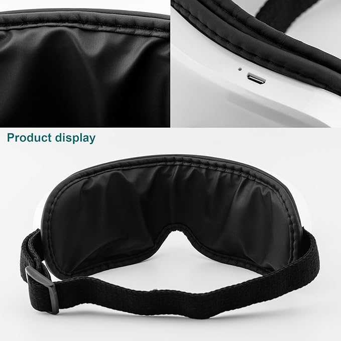 جهاز مساج العين الذكي بتقنية الضغط الهوائي والاهتزان والبلوتوث - قابل للشحن بيو اس بي