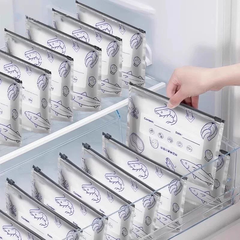 طقم اكياس لحفظ اللحوم والاسماك والخضروات 10 قطع