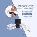 عرض 4 سكوتش مجمع ومنظم للأسلاك والكابلات بلزق دبل فيس للتثبيت علي الحائط والمكتب