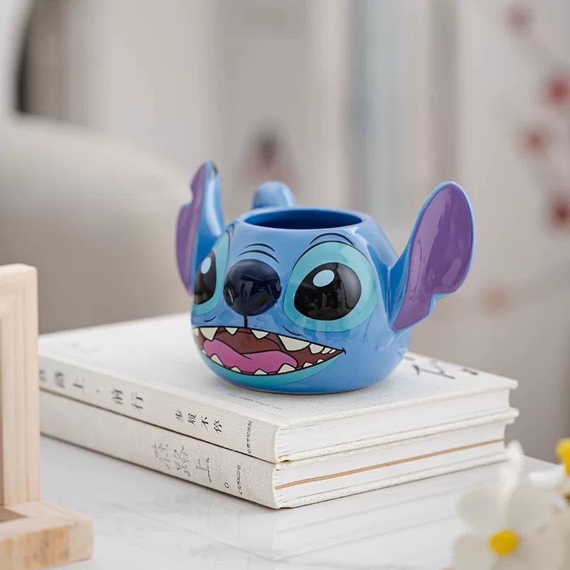 مج ستيتش سيراميك بتصميم ثري دي للشاي والنسكافيه والمشروبات الساخنة