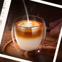 مج زجاج دبل شفاف 200 ملل للقهوة والشاي