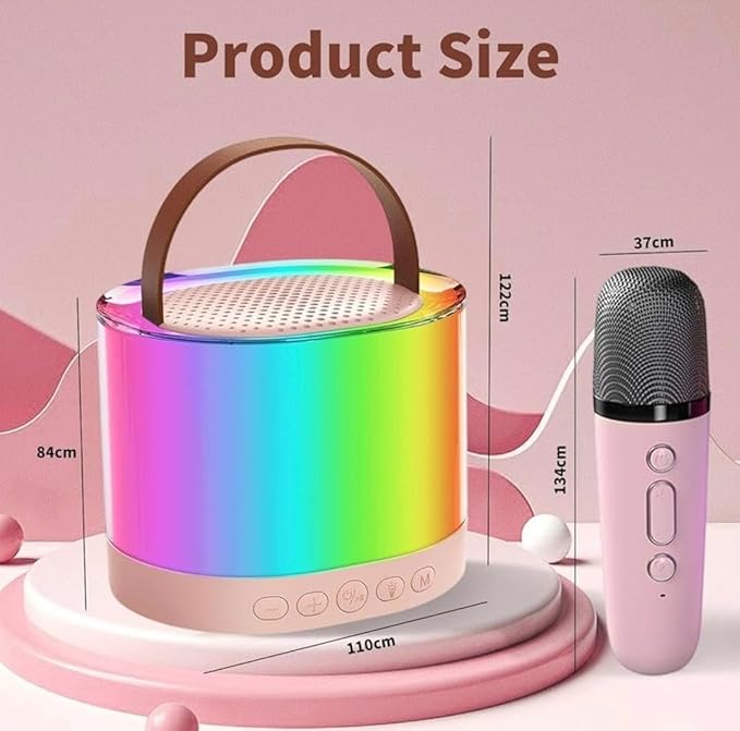 مكبر صوت مضئ بالوان مختلفة مزود بميكروفون