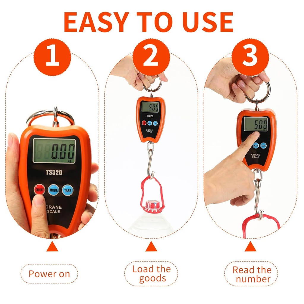 ميزان رافعة ديجيتال محمول بشاشة ليد رقمية يحمل حتى 200 كجم