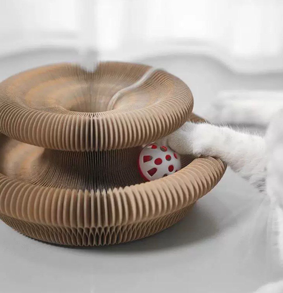 لهاية للقطط اوكورديون قابلة للطي مع كرة