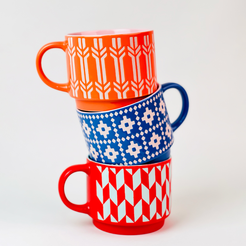 مج بورسلين مزخرف بتصميم مميز للمشروبات الساخنة و النسكافيه 350 ملي