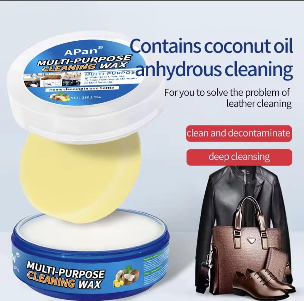 كريم تنظيف متعدد الاستخدامات مع اسفنجة لتنظيف الأحذية والجلد والاجهزة الكهربائية والسيارات