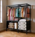 ستاند ملابس ب 2 رف و3 أدراج لتنظيم الملابس والأحذية