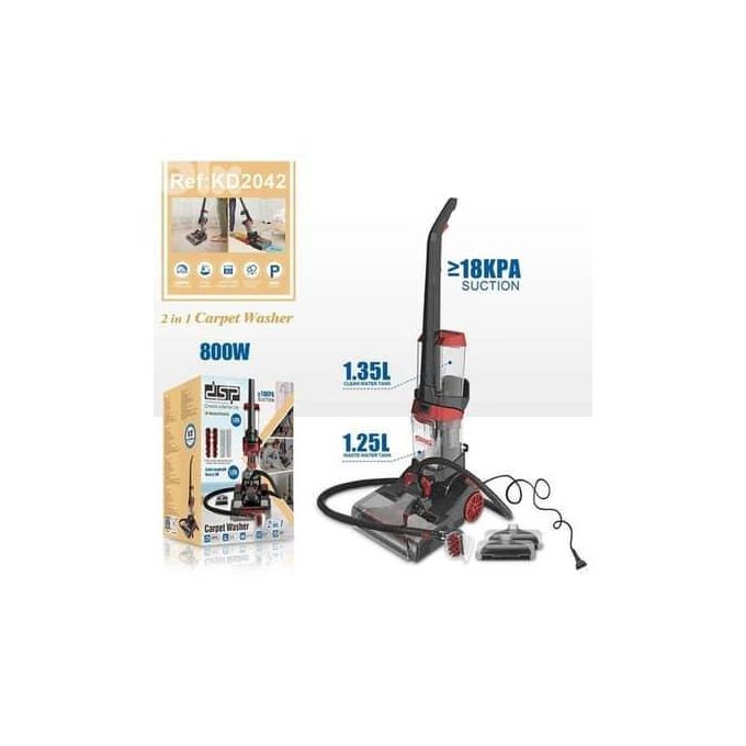 غسالة سجاد كهربائية 2 * 1 لغسل وتجفيف السجاد وتنظيف الأرضيات مع خزانين منفصلين بقوة 800 واط