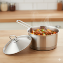 كسرولة استانليس ستيل بغطاء ويد لسهولة الحمل مقاس 20سم 2.50 لتر