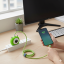 كفر حماية لشاحن وكابل الآيفون بتصميم كورتي البعبع _ قطعتين