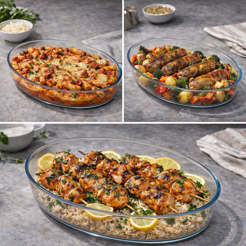 طاجن زجاج بايركس بيضاوي  - مقاس 26 سم