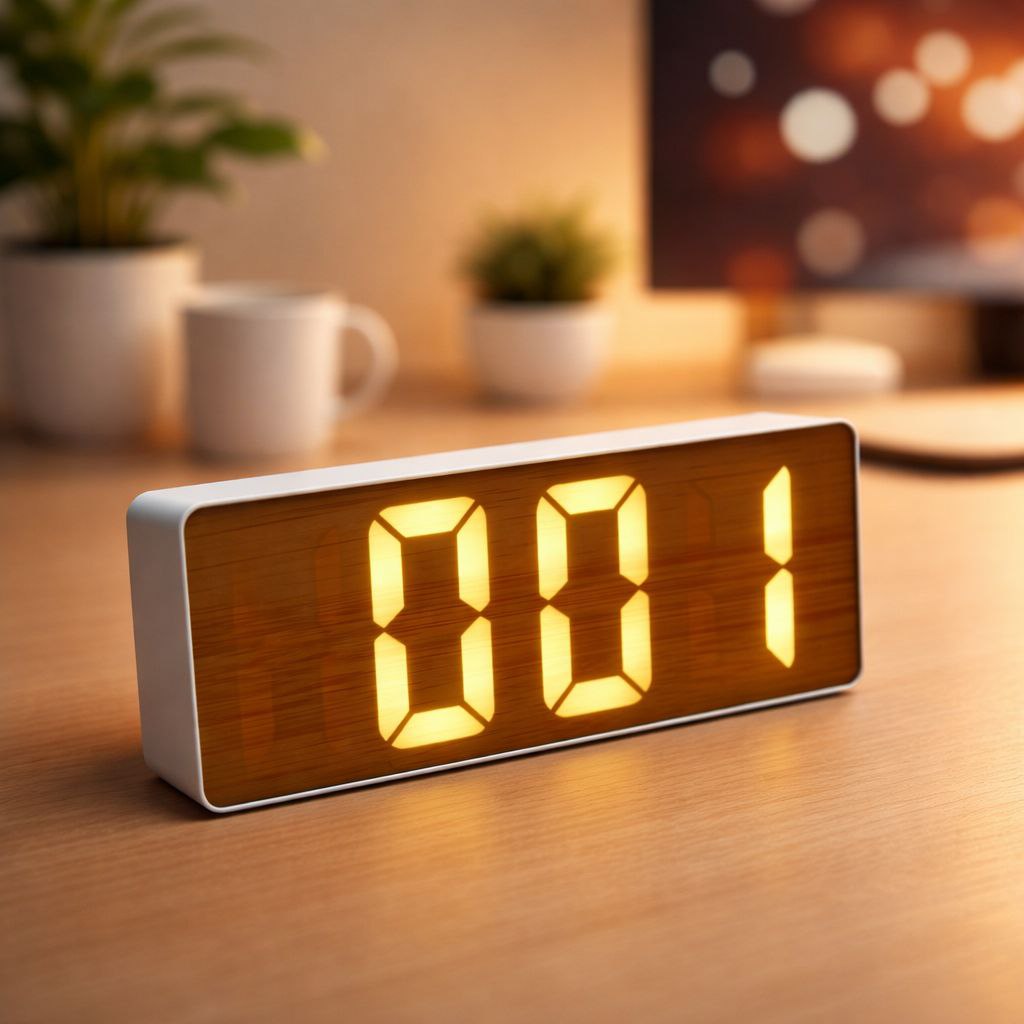 ساعة منبه ديجيتال لعرض الوقت ودرجة الحرارة بيو اس بي