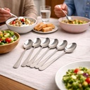 طقم معالق استانليس ستيل باللون الفضي 12 قطعة