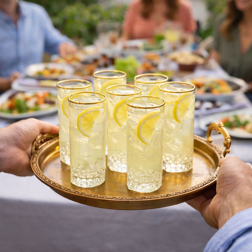 طقم  شربات زجاج 7 قطع لتقديم العصائر والمشروبات