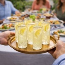 طقم  شربات زجاج 7 قطع لتقديم العصائر والمشروبات