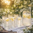 طقم  شربات زجاج 7 قطع لتقديم العصائر والمشروبات