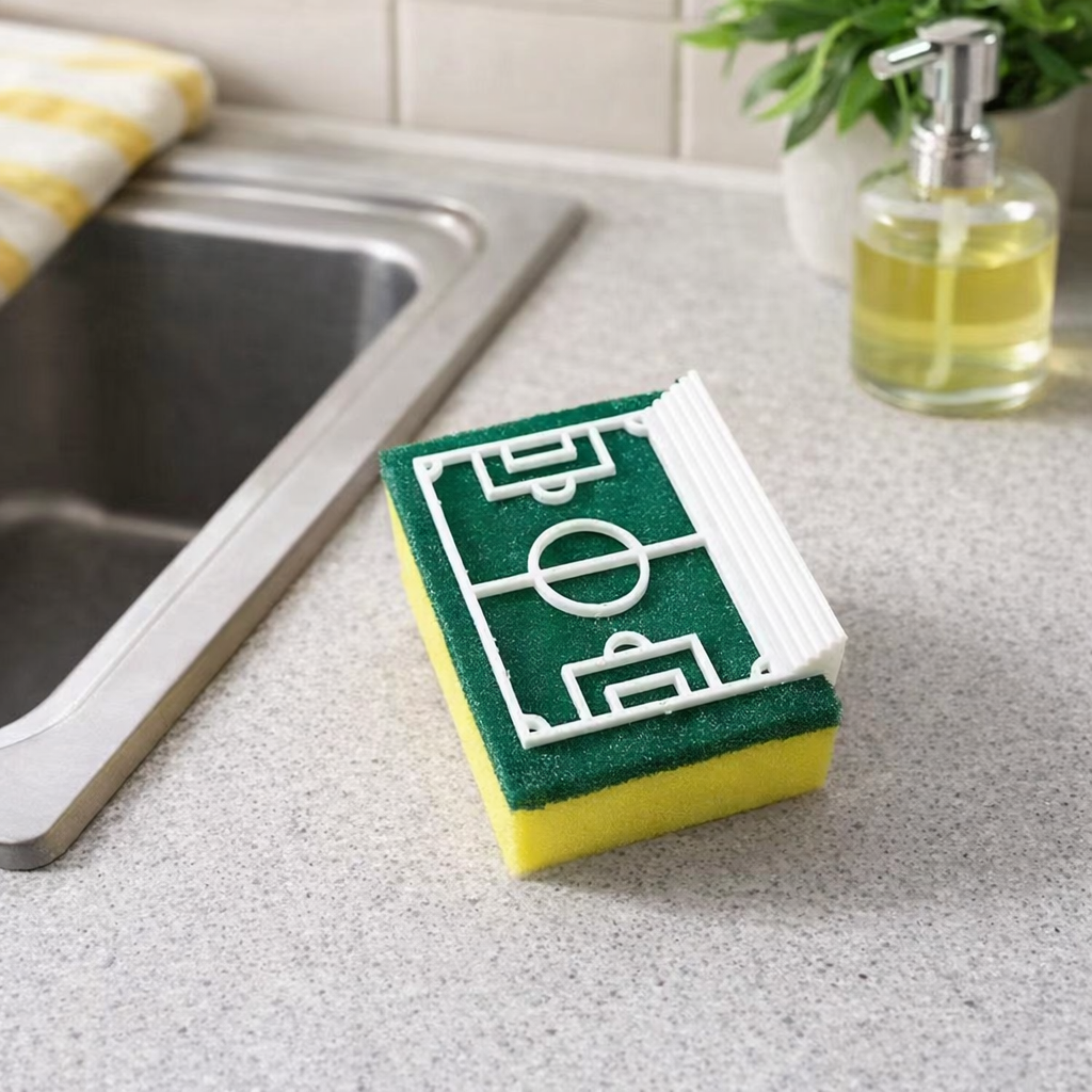 اسفنجة بحامل شكل ملعب كرة مع دبل فيس قوي