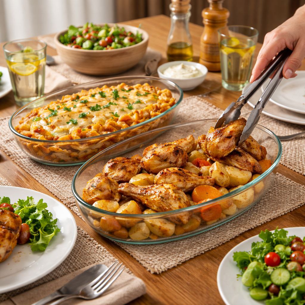 طقم طاجن بايركس بيضاوي الشكل مقاس 24 - 26