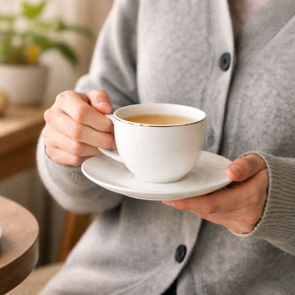 طقم شاي بورسلين 12 قطعة 6 مجات مع 6 اطباق