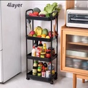 عربة تخزين ومنظم 4 أدوار بعجلات لسهولة الحركة لتنظيم أدوات المطبخ والحمام