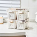 علبة ومنظم تلاجة اكريليك بمقبض وغطاء محكم بيد مقسمة ل 4 خانات بسعة 7 لتر