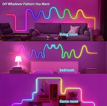 شريط إضاءة نيون ليد RGB مع ريموت ويعمل بيو اس بي 5 متر