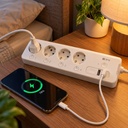 مشترك كهربائي ذكي 16 أمبير بـ 4 مخارج و2 منفذ USB وواي فاي للتحكم من الموبايل ومتابعة استهلاك الكهرباء