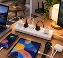 مشترك كهربائي ذكي 16 أمبير بـ 4 مخارج و2 منفذ USB وواي فاي للتحكم من الموبايل ومتابعة استهلاك الكهرباء