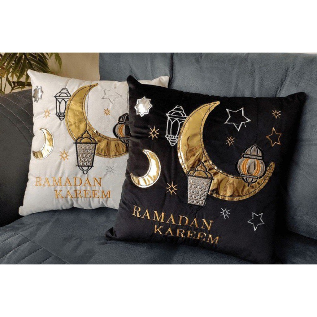 اكياس مخدات رمضان كريم قطيفة بسوستة لتجديد ديكور البيت