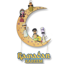 دلاية هلال رمضان كبير بأشكال وشخصيات رمضانية للديكور