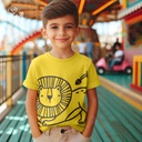 تيشيرت اطفال قطن باللون الاصفر Lion
