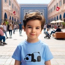 Cute Panda تيشيرت اطفال قطن باللون اللبني