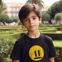 Weird Face تيشيرت اطفال قطن باللون الاسود