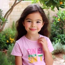 Fun In The Sun تيشيرت اطفال قطن باللون البينك