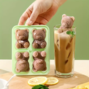 قالب ثلج ثري دي شكل دبدوب من السيليكون 4 خانات